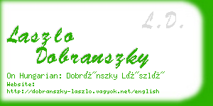 laszlo dobranszky business card